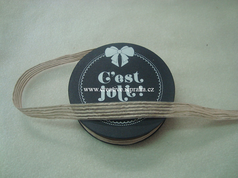 Stuha schiffon 12mm - papyrus krém